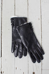 Fur Trim Leather Gloves