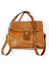 Chestnut Leather Accordion Bag