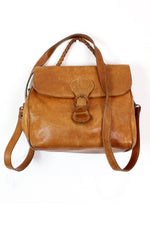 Chestnut Leather Accordion Bag