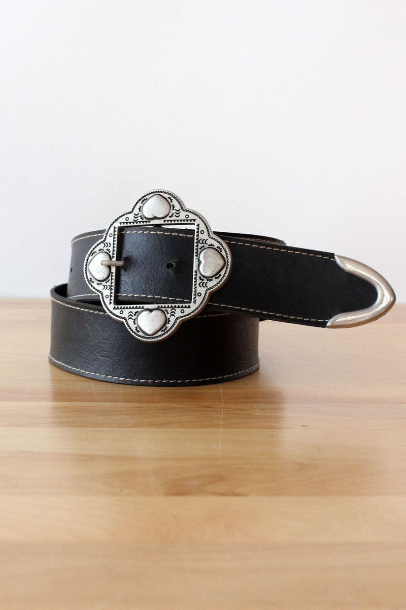 Pewter Heart Buckle Belt S/M