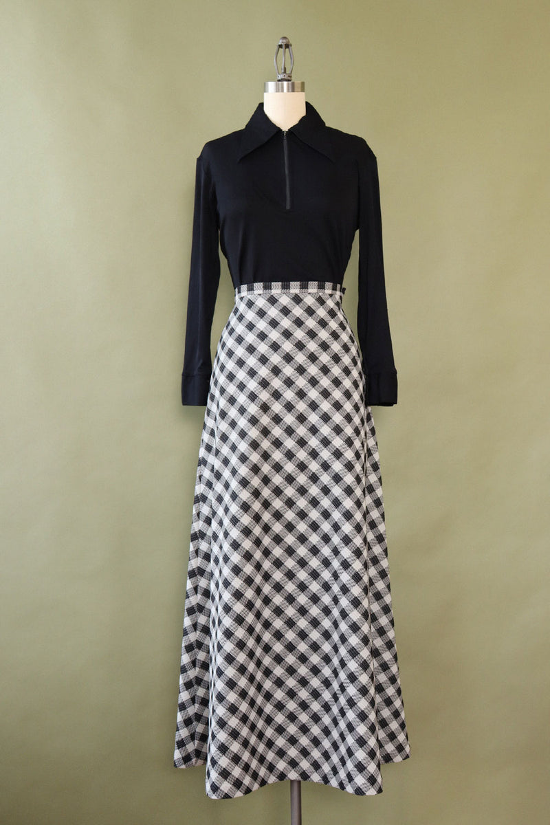 Checkered Maxi Skirt S