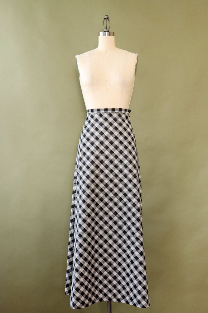 Checkered Maxi Skirt S