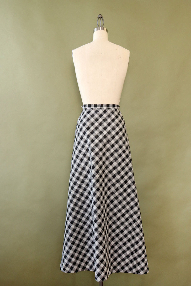 Checkered Maxi Skirt S