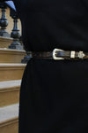 Sterling Etched Western Belt XS