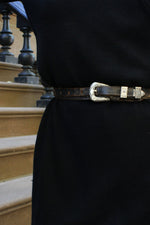 Sterling Etched Western Belt XS