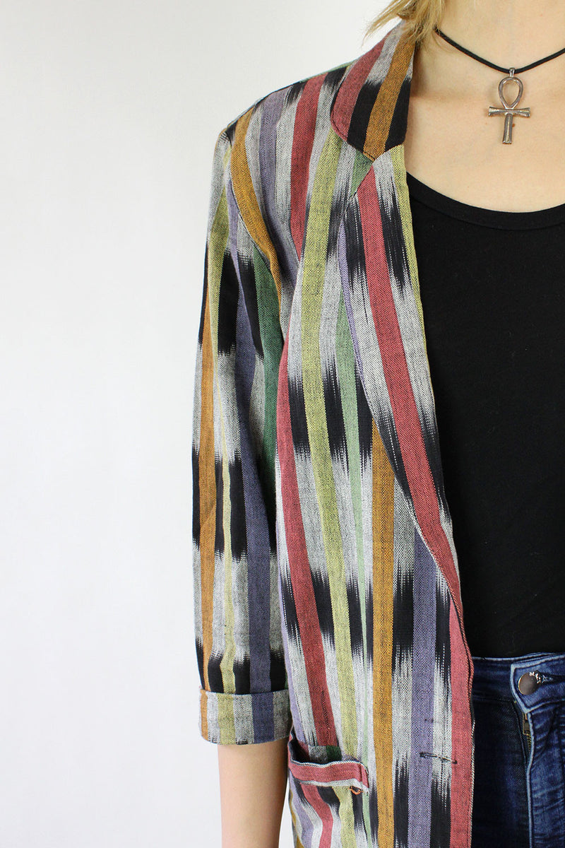 Southwestern Striped Blazer M