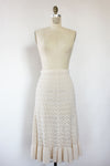 Cream Crochet Flutter Skirt XS/S/M