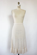 Cream Crochet Flutter Skirt XS/S/M