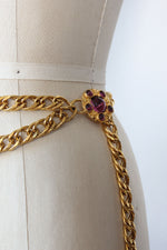Heavy Golden Gem Chain Belt S-L