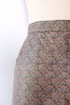 Carlos Falchi Paisley Leather Skirt M