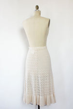 Cream Crochet Flutter Skirt XS/S/M