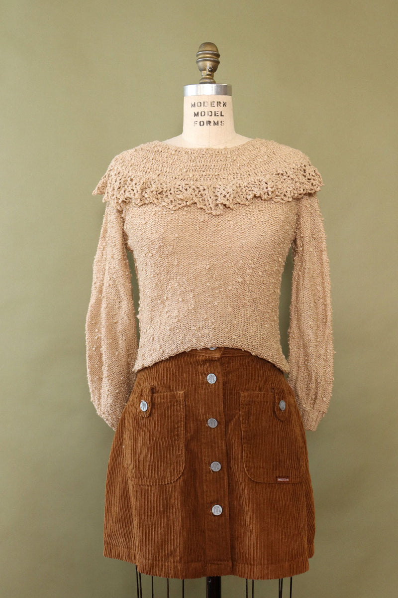 Walnut Corduroy Mini Skirt L