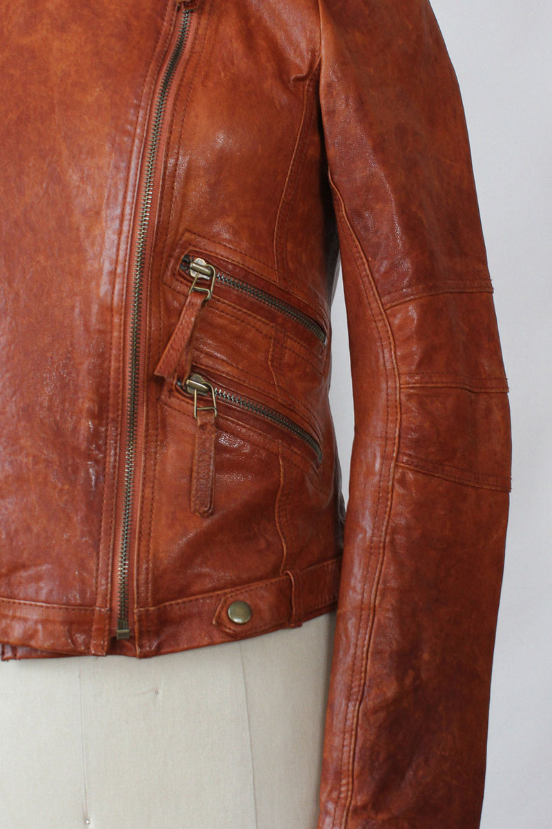 Fitted Redwood Leather Jacket XS