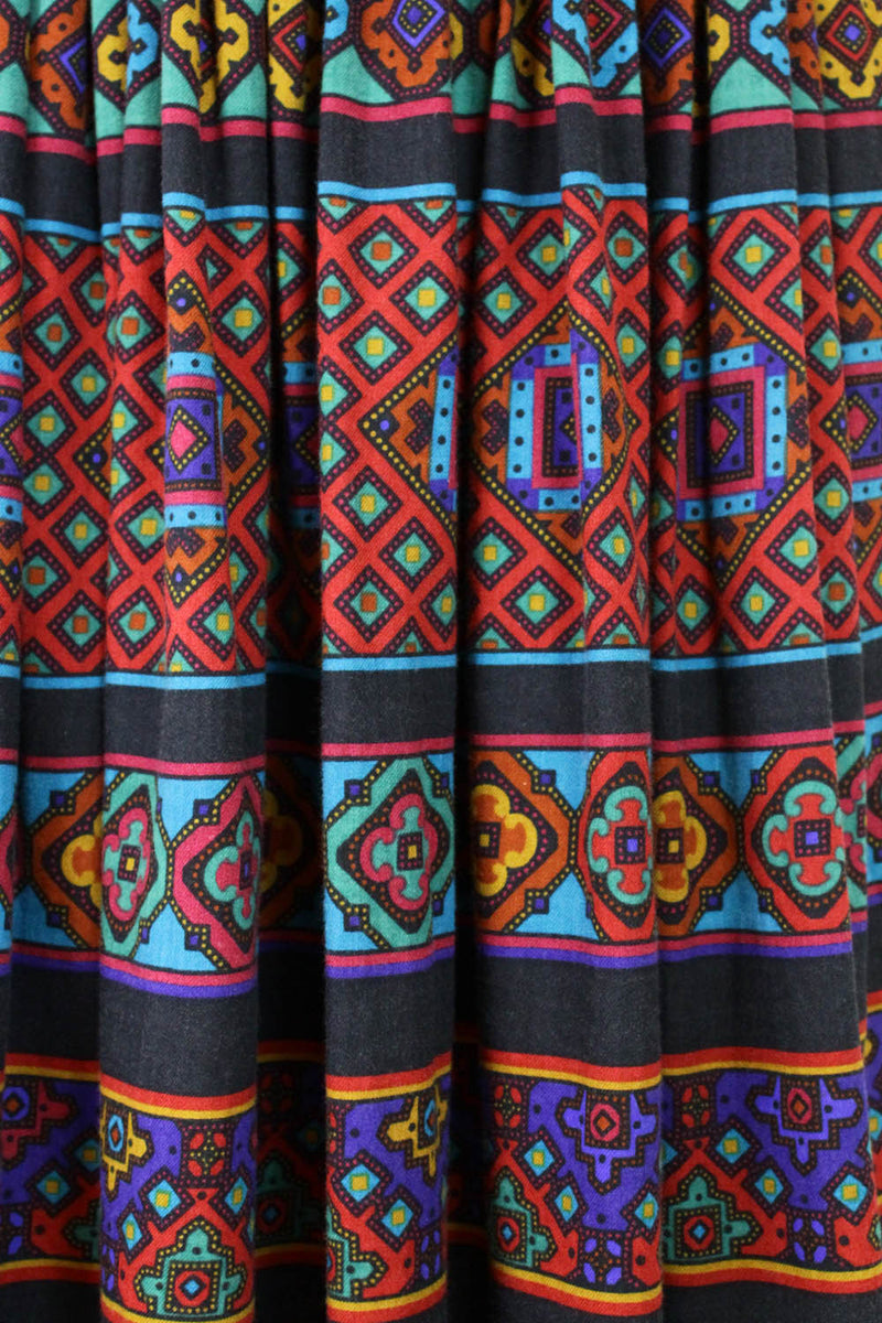 Oscar de la Renta Dark Stained Glass Skirt S