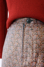 Carlos Falchi Paisley Leather Skirt M