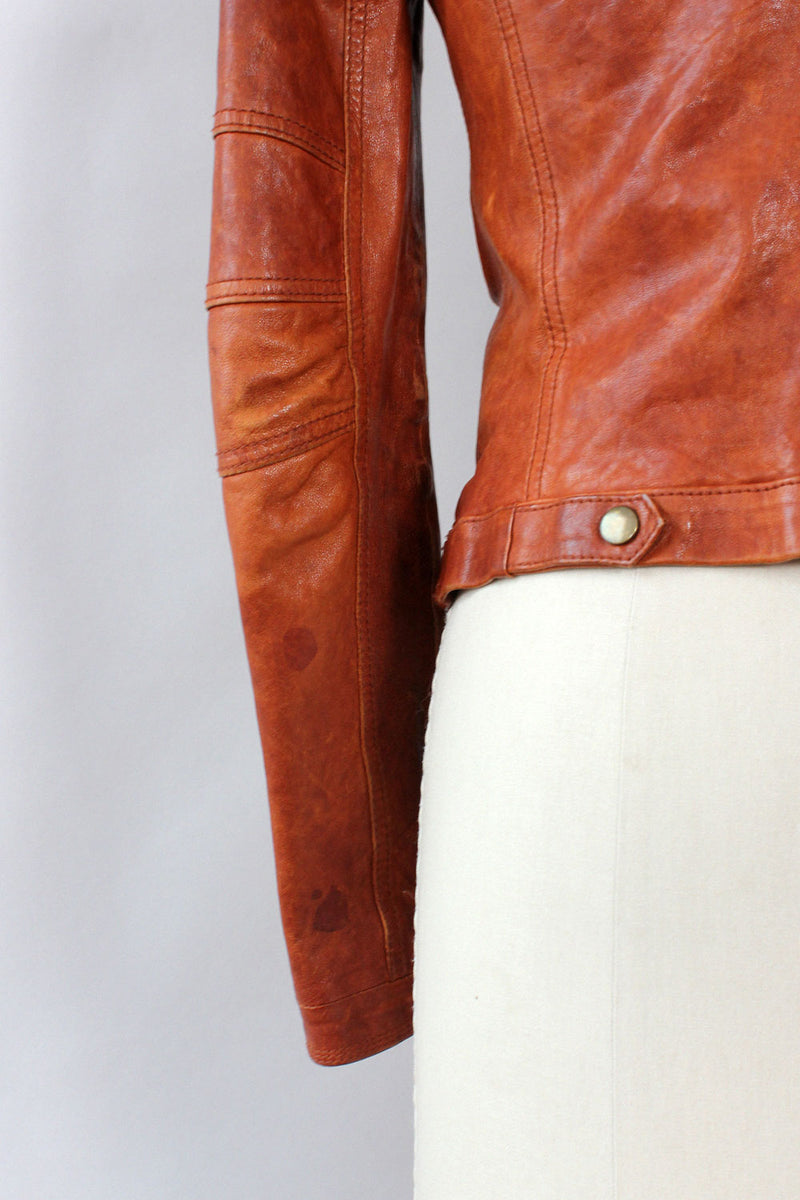Fitted Redwood Leather Jacket XS