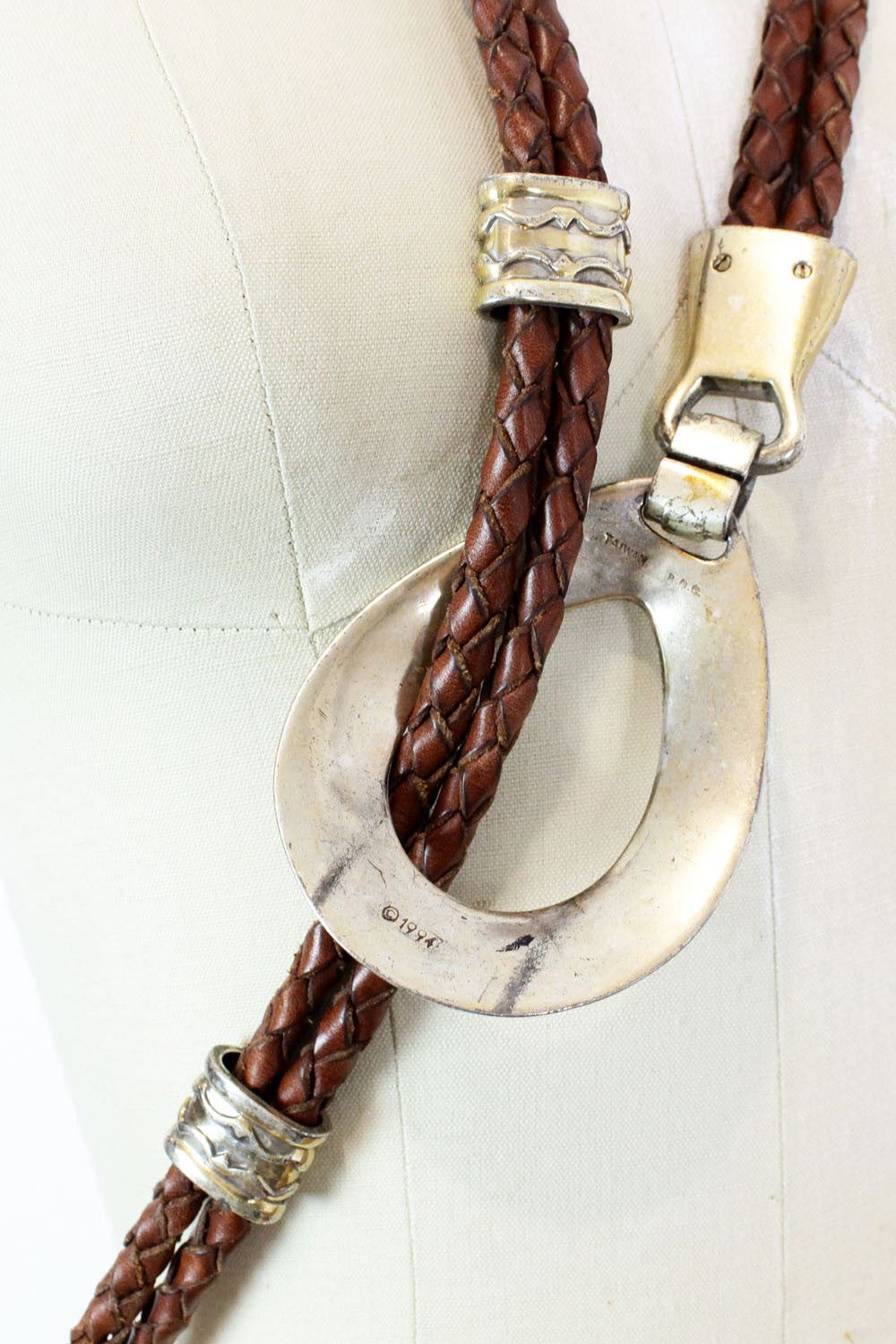 Brighton braided leather belt