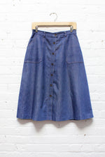 70s Denim City Skirt M