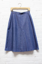 70s Denim City Skirt M