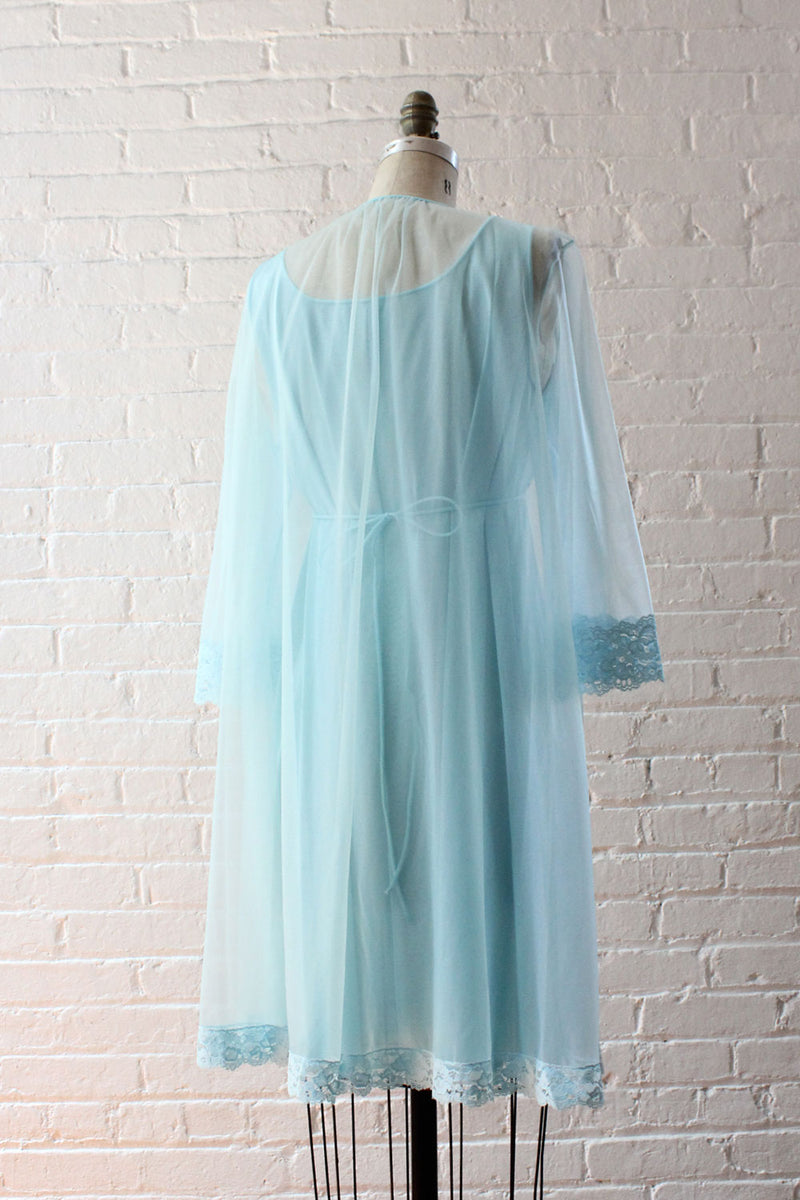 Soft Blue Peignoir Set M/L