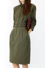 dark green cotton dress