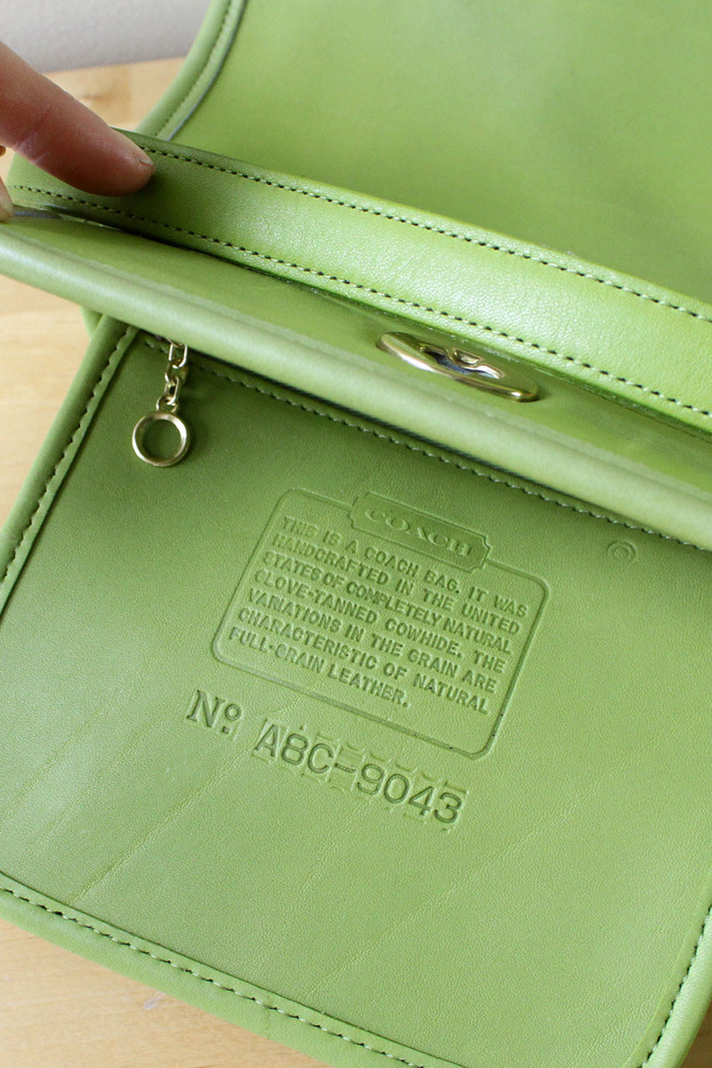Vintage 90s Coach Geometric Bag in Green 