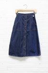 Denim Snap Skirt XS