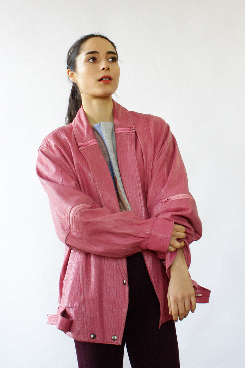 Pink Lady Leather Jacket S/M
