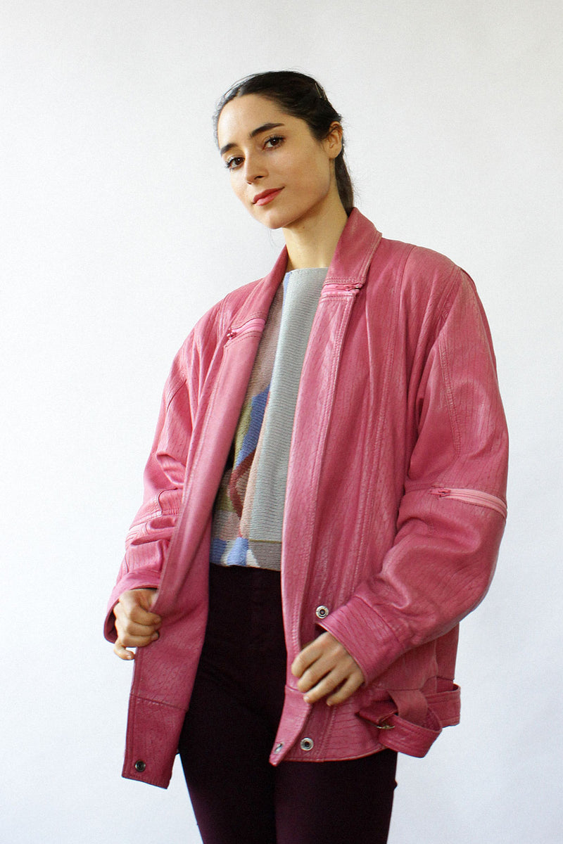 Pink Lady Leather Jacket S/M