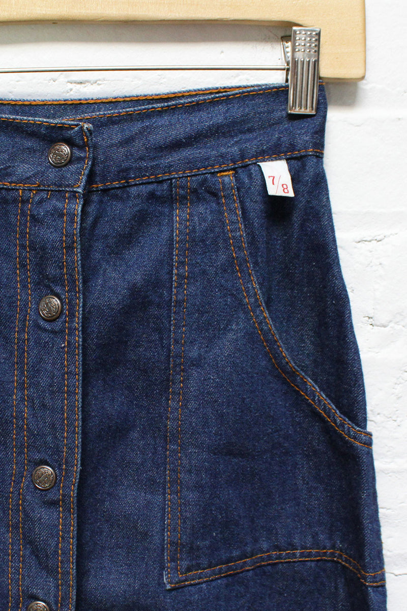 Denim Snap Skirt XS