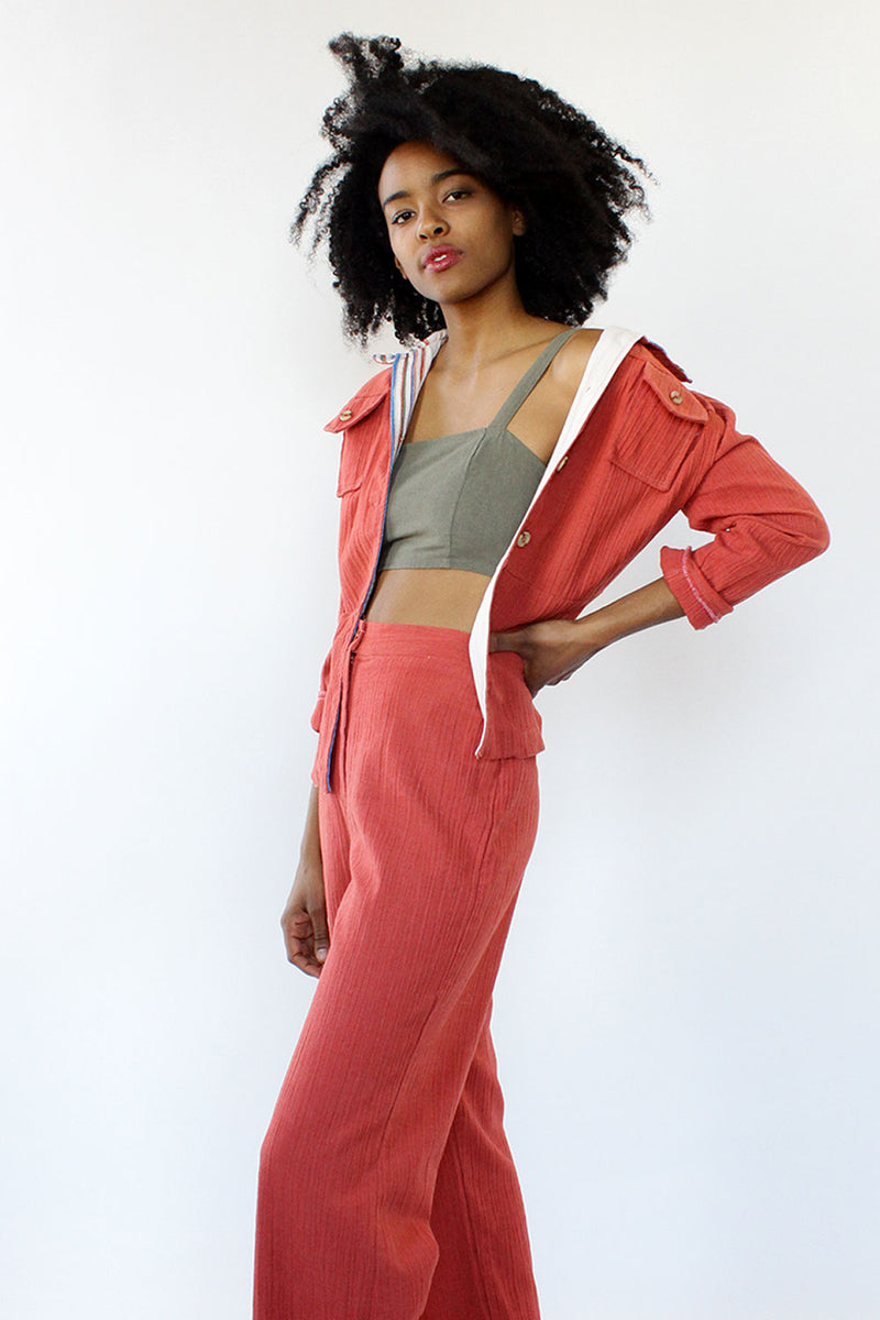 Coral Crinkle Day Suit M/L
