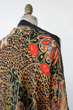 Silk Leopard & Gemstone Scarf