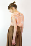 Cropped Crepe Seashell Blouse S/M