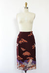 Operatic Crane Print Skirt S/M