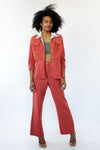 Coral Crinkle Day Suit M/L