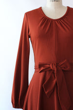 Rust Fit & Flare Dress M