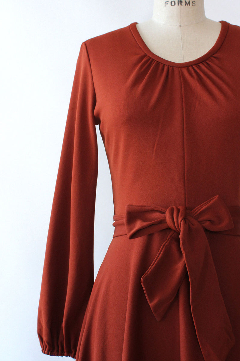 Rust Fit & Flare Dress M
