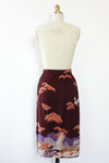 Operatic Crane Print Skirt S/M