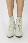 Bone White Button Boots 8