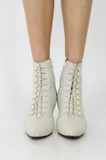 Bone White Button Boots 8