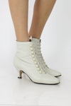 Bone White Button Boots 8