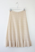 Cream Crochet Flutter Skirt XS/S/M
