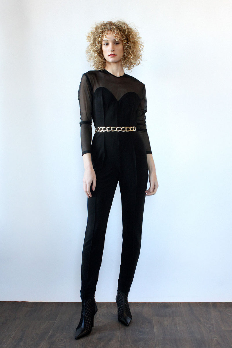Cutout Sheer Catsuit M/L