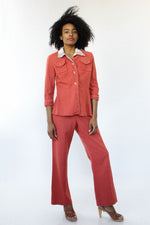 Coral Crinkle Day Suit M/L