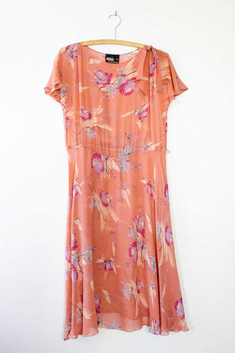 Ursula Rose Sheer Floral Dress S/M