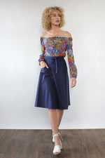 Navy Wrap Pocket Skirt M/L
