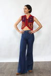 Halston Crochet Butterfly Top XS