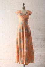 Peach Floral Maxi S