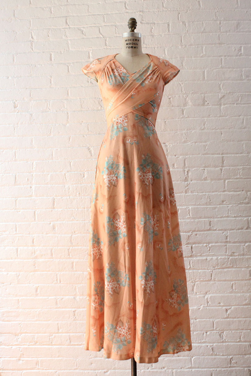 Peach Floral Maxi S