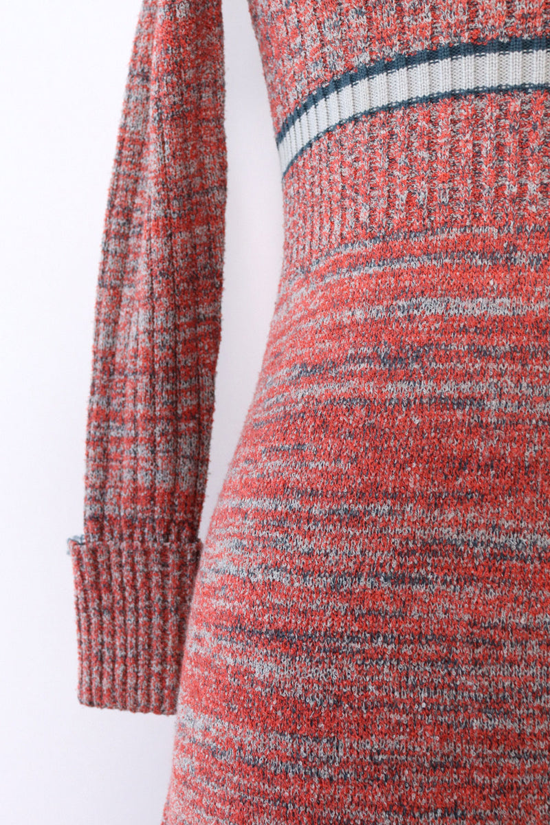 marled knit sweater dress Marled Knit One-Shoulder Sweater Dress